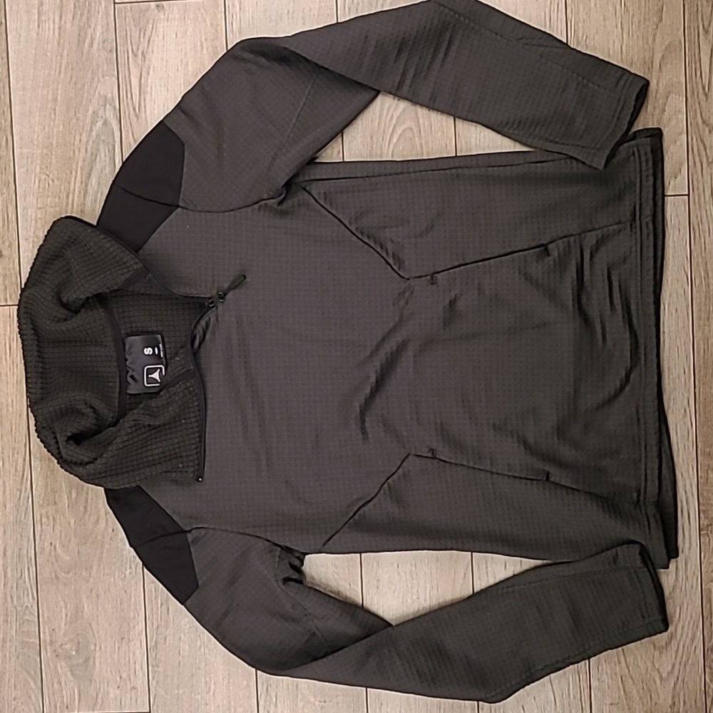 TAD Triple Aught Design Military Grey Black Fleece Sz S‎ Womens Side Zip Jacket